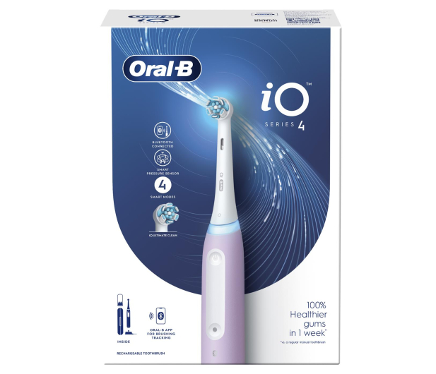 Oral-B Zestaw szczoteczka iO 4 różowy + końcówki Sens iO 2 szt. - 1107928 - zdjęcie 4